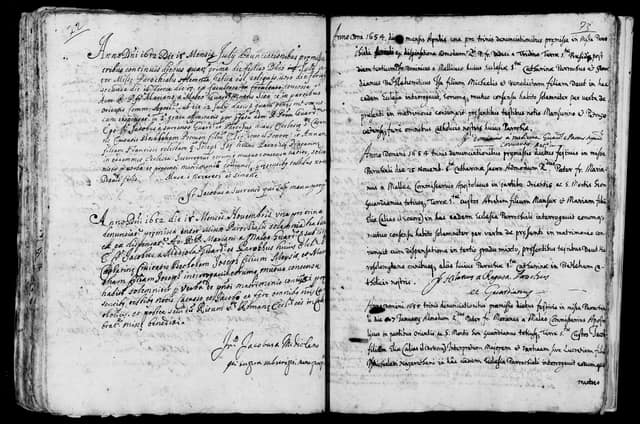 Folio manuscrit du registre : Mariage, 1652, Sainte-Catherine Bethléem (film DGS 8189366, image 163).