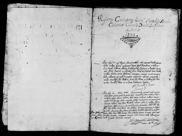 Folio manuscrit du registre : Mariage, 1672, Sainte-Catherine Bethléem (film DGS 8189366, image 172).