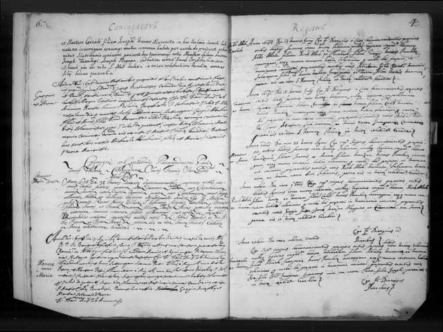 Folio manuscrit du registre : Mariage, 1678, Saint-Sauveur (film DGS 8189399, image 9).