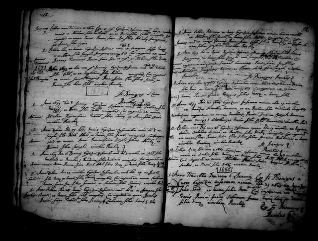 Folio manuscrit du registre : Baptême, 1679, Saint-Sauveur (film DGS 8927189, image 81).