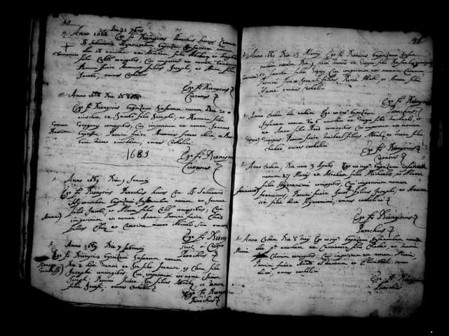 Folio manuscrit du registre : Baptême, 1689, Saint-Sauveur (film DGS 8927189, image 95).