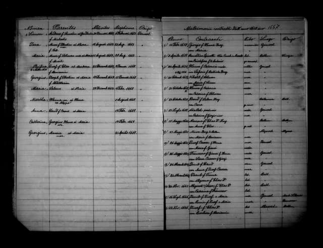 Folio manuscrit du registre : Mariage, 1643, Custodie de Terre Sainte – S. Salvatore (film DGS 8927189, image 180).