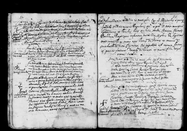 Folio manuscrit du registre : Baptême, 1661, Sainte-Catherine Bethléem (film DGS 8927273, image 16).